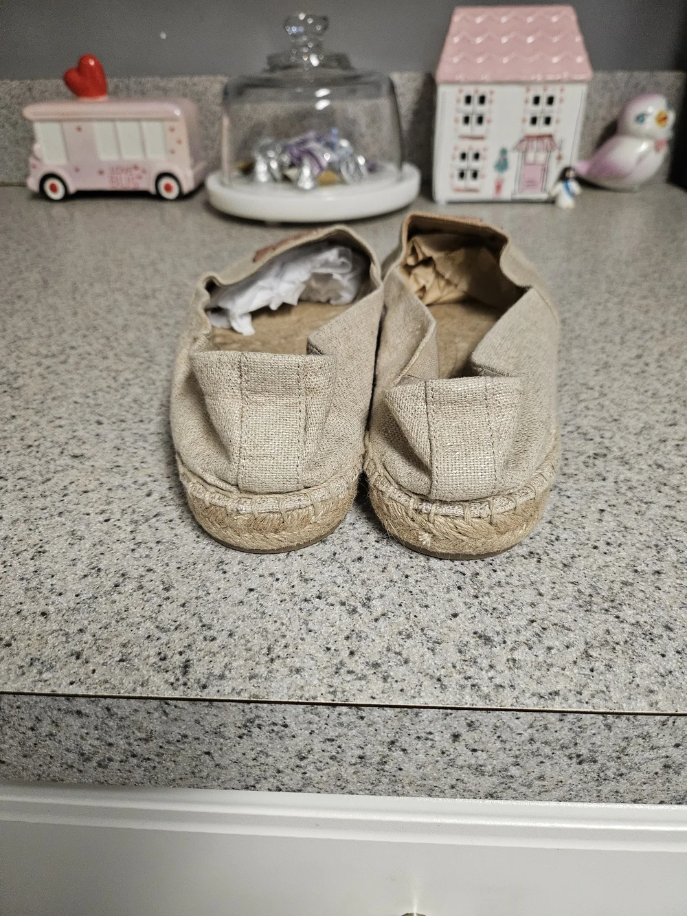 Tory Burch Beige Espadrille Flats with Leather Logo